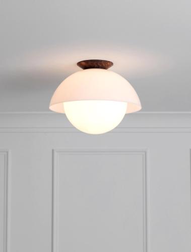 GLASS FLUSH DOME 14"