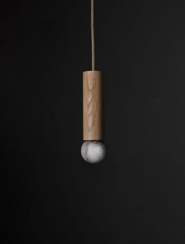 WOOD CYLINDER PENDANT 08"