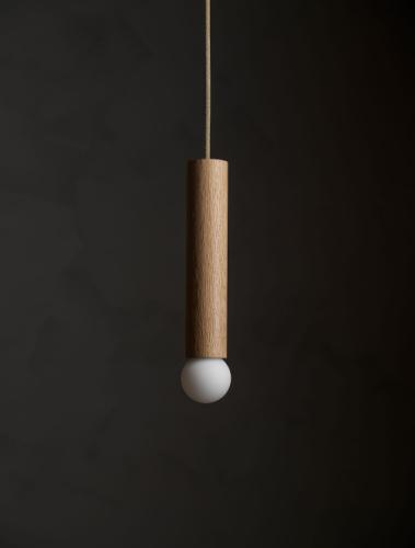 WOOD CYLINDER PENDANT 12"