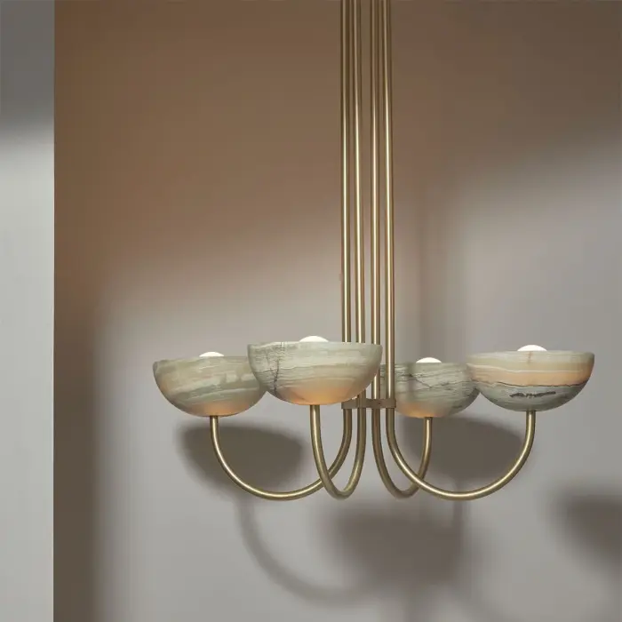 AURELIA CHANDELIER QUAD PENDANT LIGHT STONE