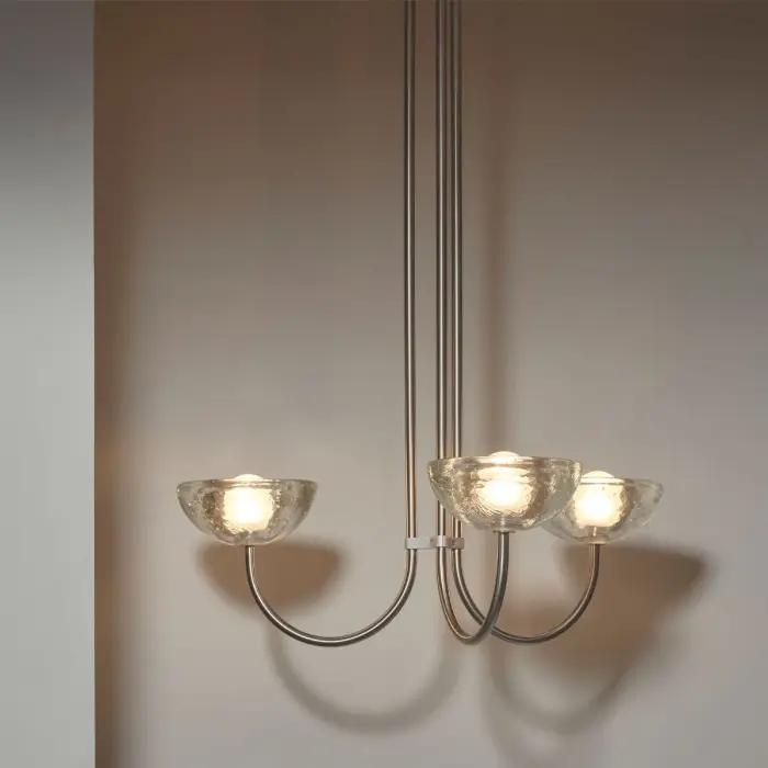 AURELIA CHANDELIER TRIPLE PENDANT LIGHT GLASS