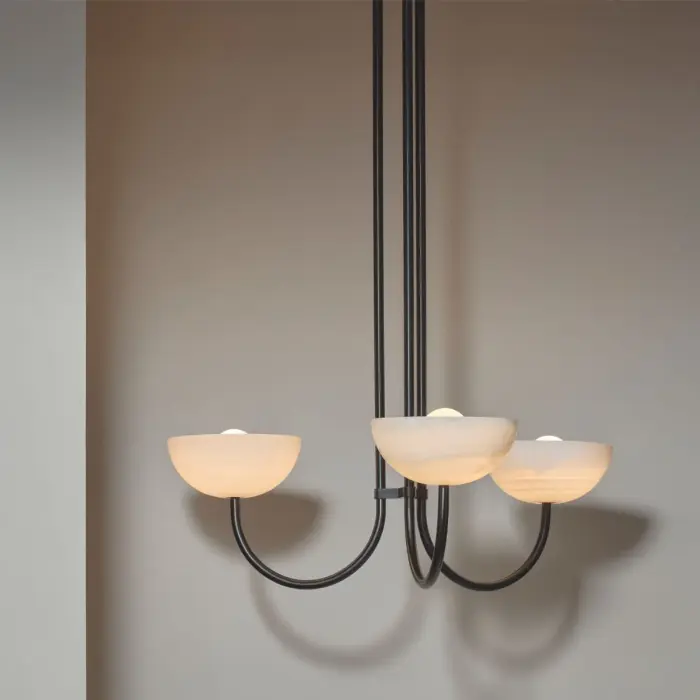 AURELIA CHANDELIER TRIPLE PENDANT LIGHT STONE