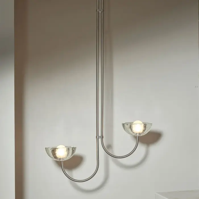 AURELIA DOUBLE PENDANT LIGHT OFFSET GLASS