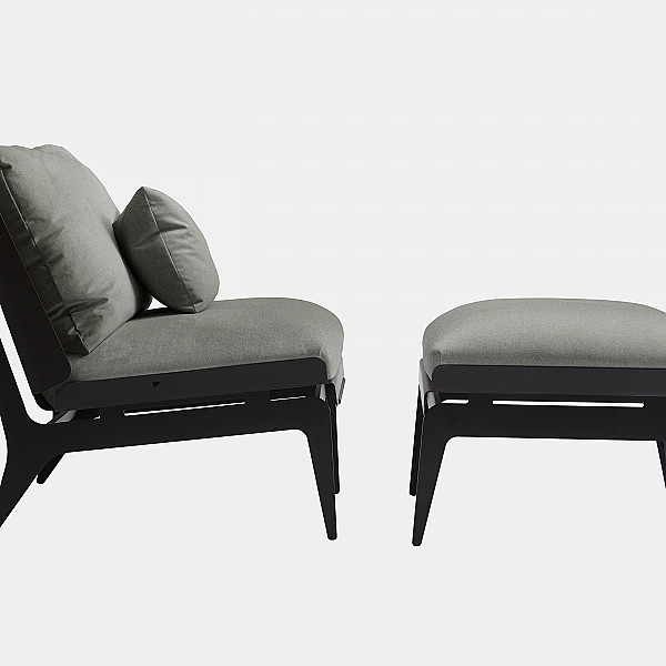 BOUDOIR CHAIR & OTTOMAN